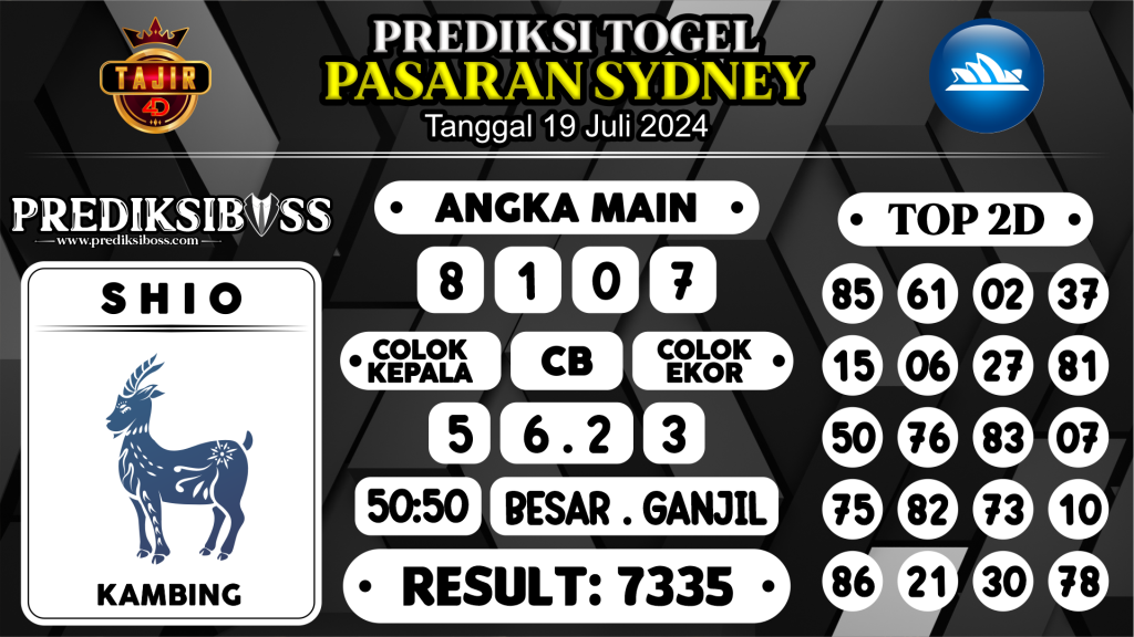 https://prediksibossbg.com/prediksi-boss-togel-sidney-jumat-19-juli-2024/