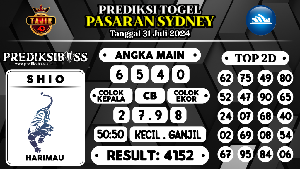 https://prediksibossbg.com/prediksi-boss-togel-sidney-rabu-31-juli-2024/